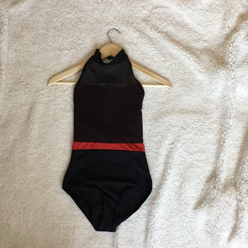 Mariia Mesh Overlay High Neck Halter Leotard